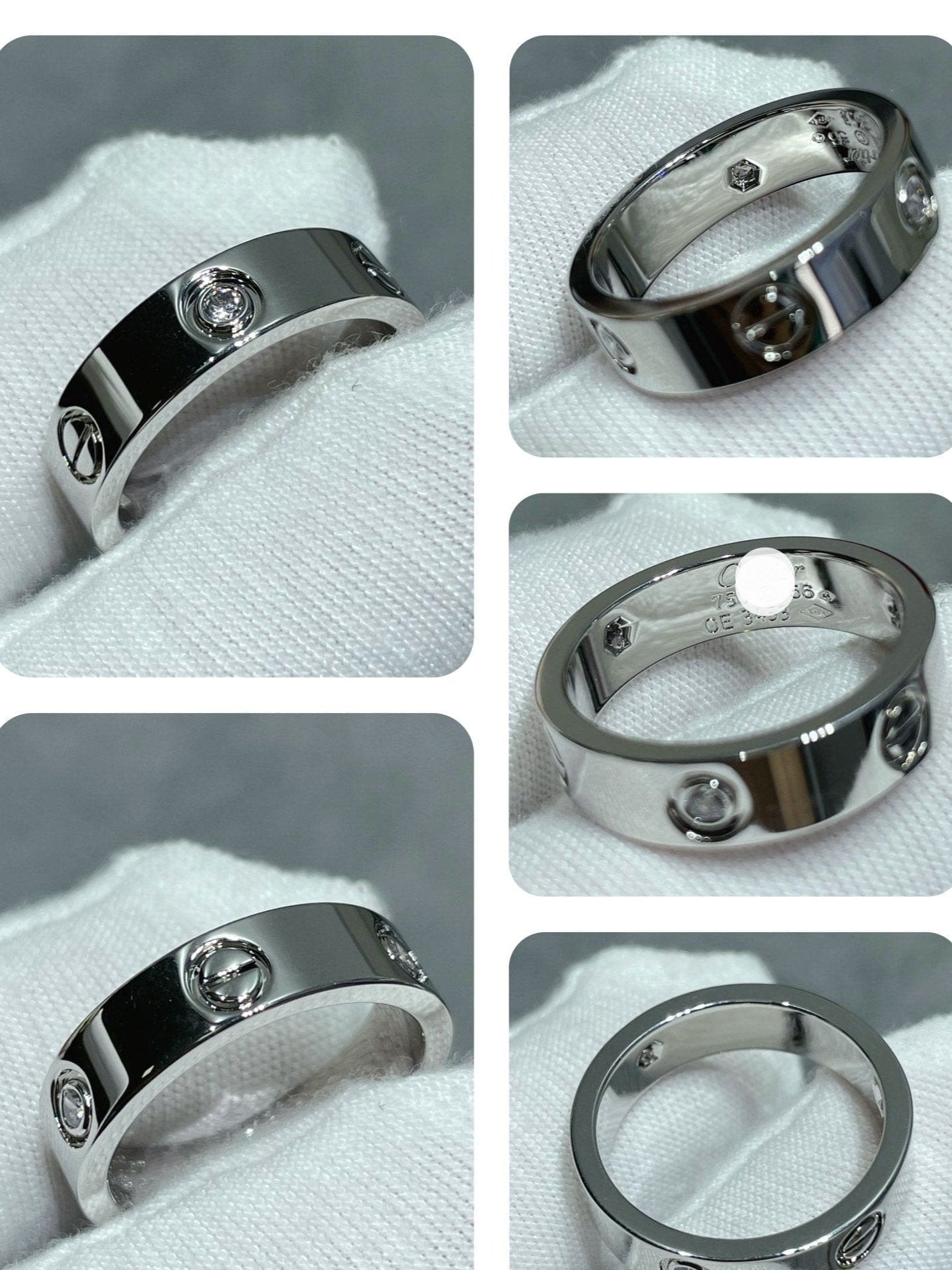 18K Love Wedding Three Diamonds Ring