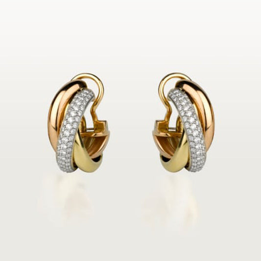 18K Trinity Diamond Earrings