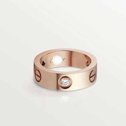 18K Love Wedding Three Diamonds Ring