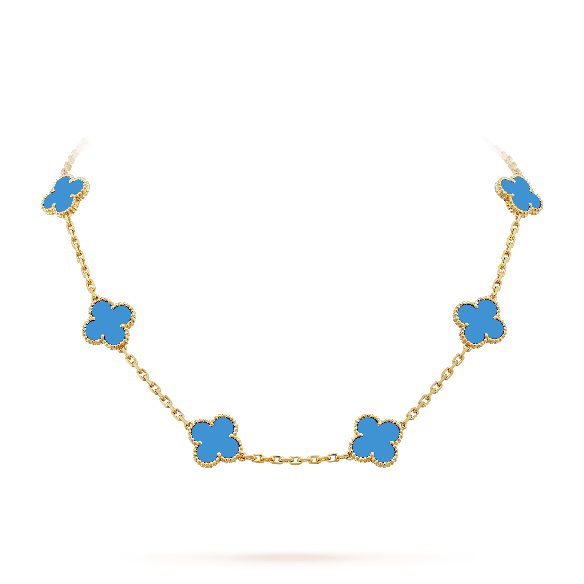 18K Vintage Alhambra Agate 10 Motifs Necklace