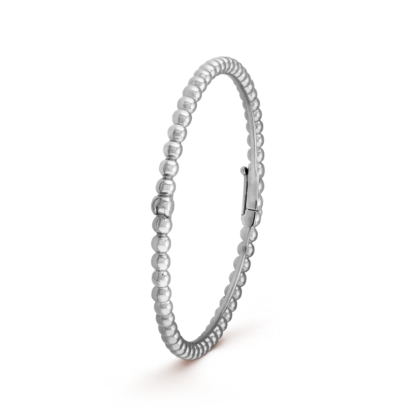 18K White Gold Perlée Bracelet