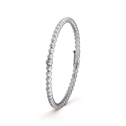 18K White Gold Perlée Bracelet