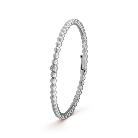18K White Gold Perlée Bracelet