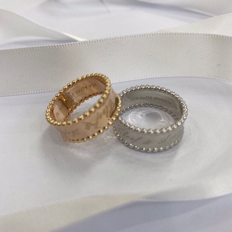 18K Rose Gold Perlée Signature Ring