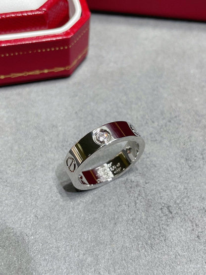 18K Love Wedding Three Diamonds Ring