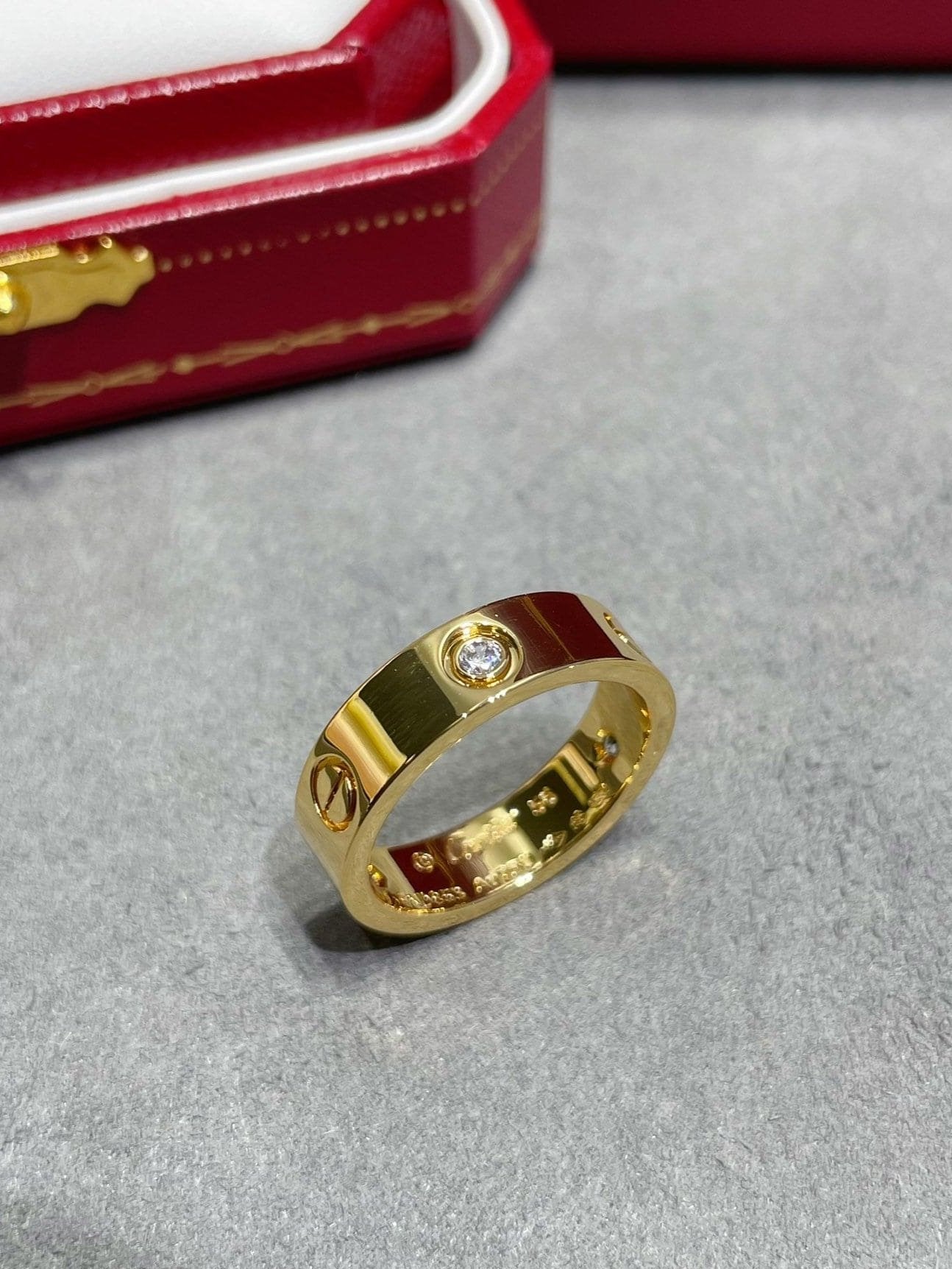 18K Love Wedding Three Diamonds Ring