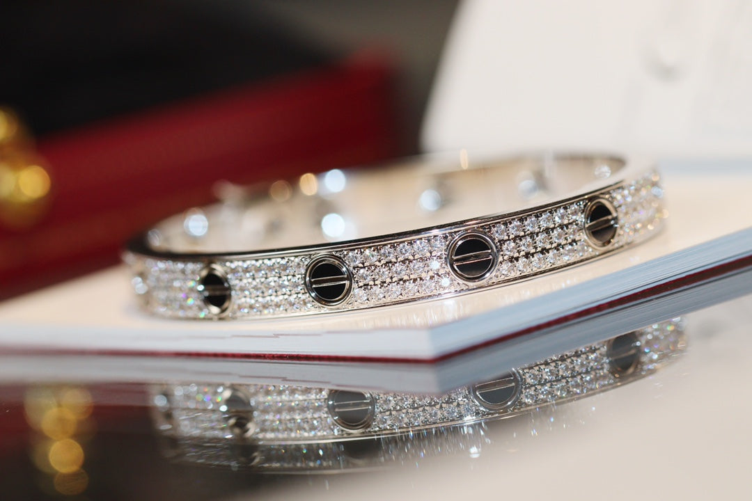 18K Diamond-paved Ceramic  Love Bracelet