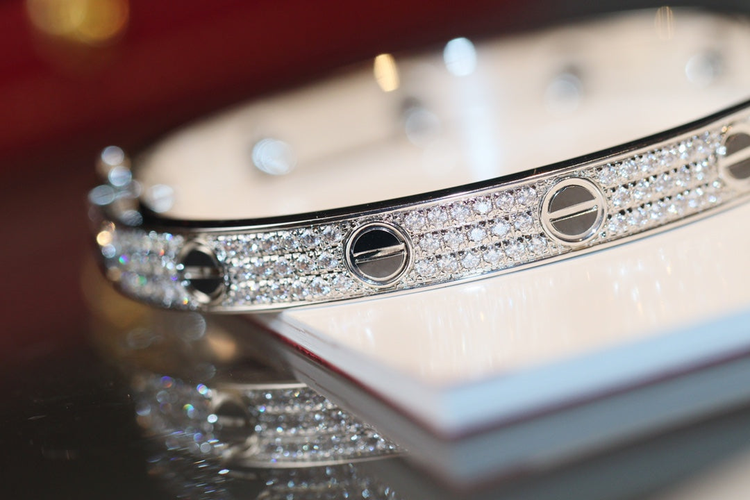 18K Diamond-paved Ceramic  Love Bracelet