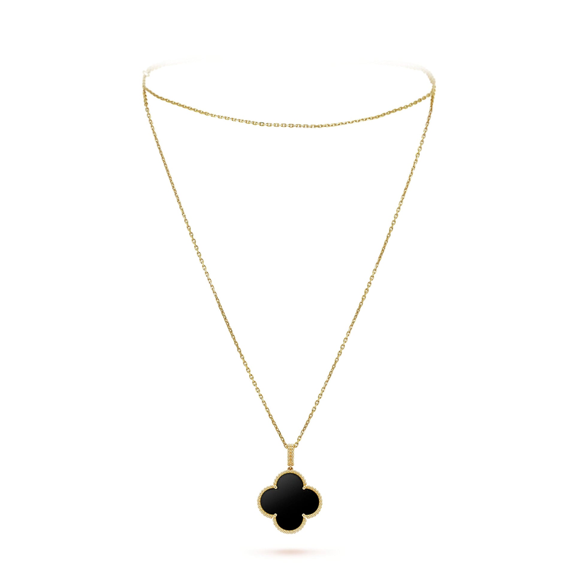 18K Magic Alhambra One Motifs Black Clover Necklace