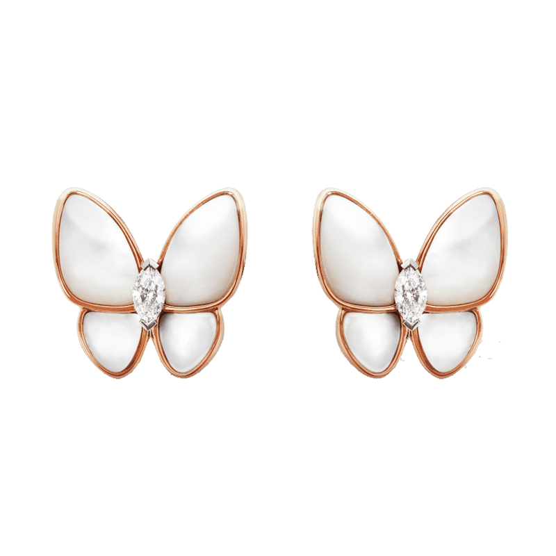 18K Two Butterfly Earrings