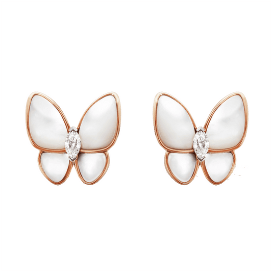 18K Two Butterfly Earrings