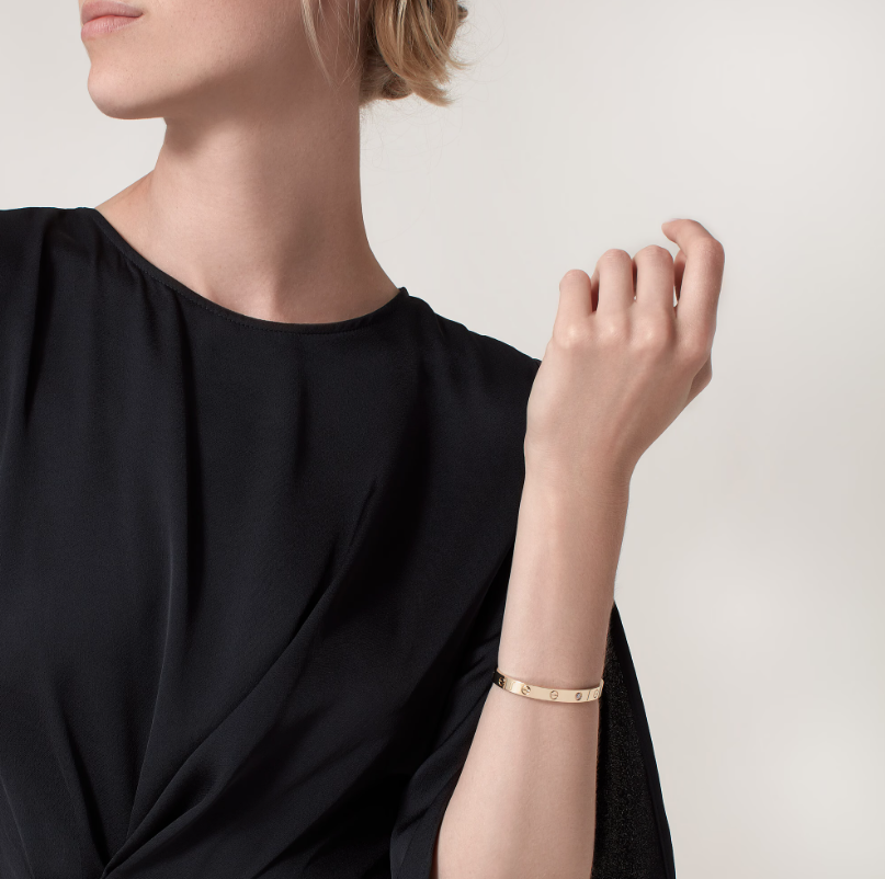 18K Open Cuff 1 Diamond Love Bracelet