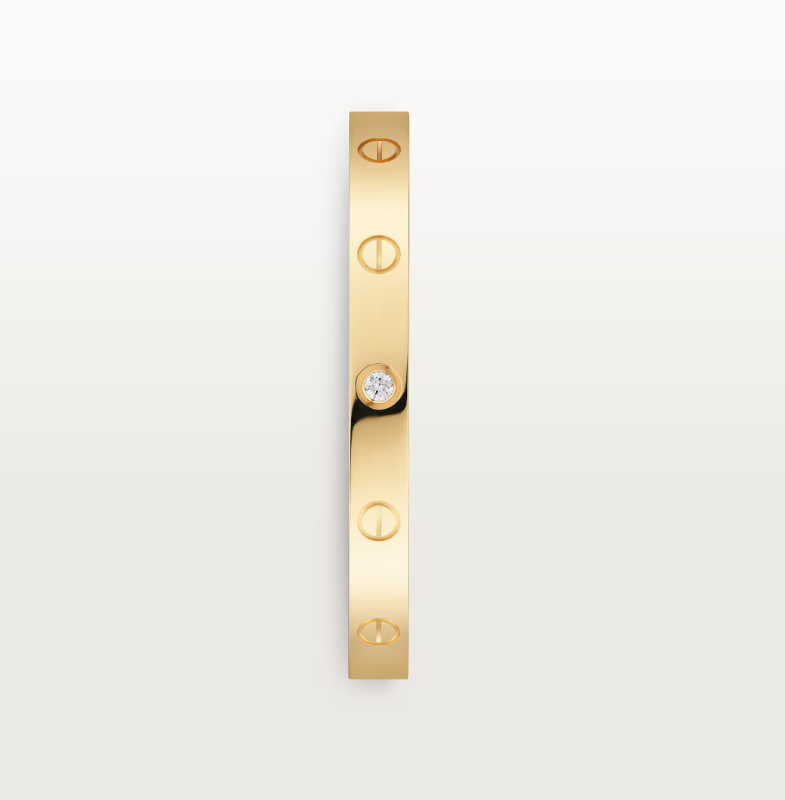 18K Open Cuff 1 Diamond Love Bracelet