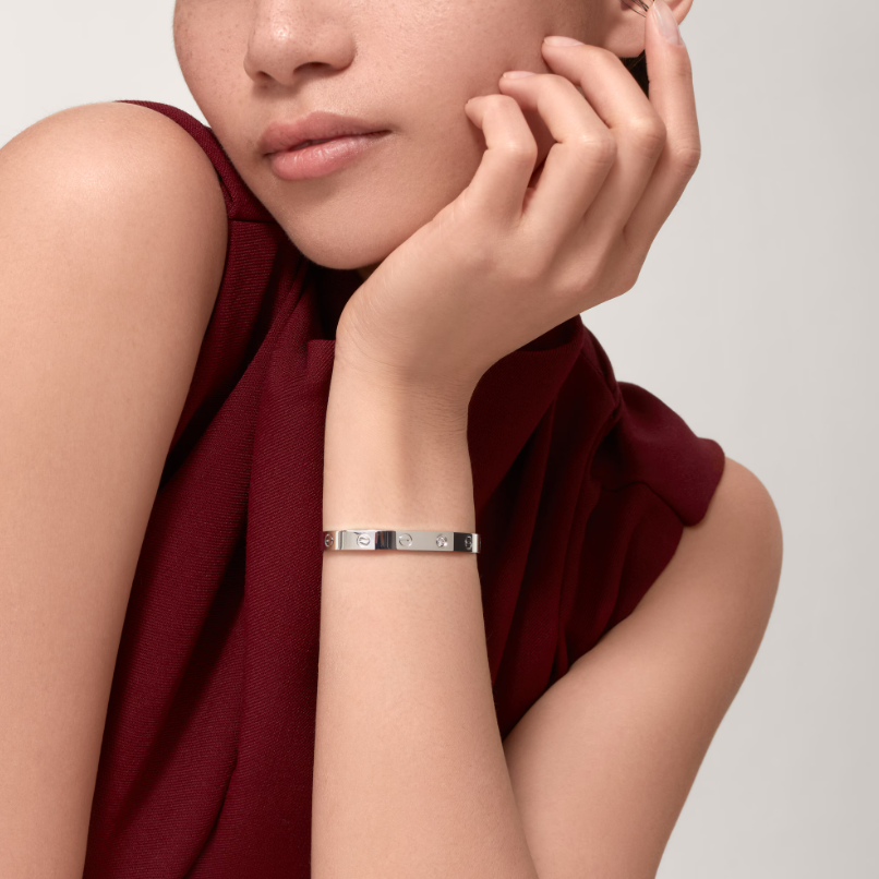 18K Open Cuff 1 Diamond Love Bracelet