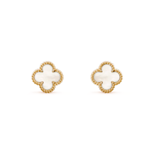 CLOVER MEDIUM GOLD MOP STUD EARRINGS