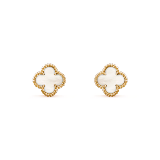 CLOVER MINI PINK GOLD MOP EARRINGS