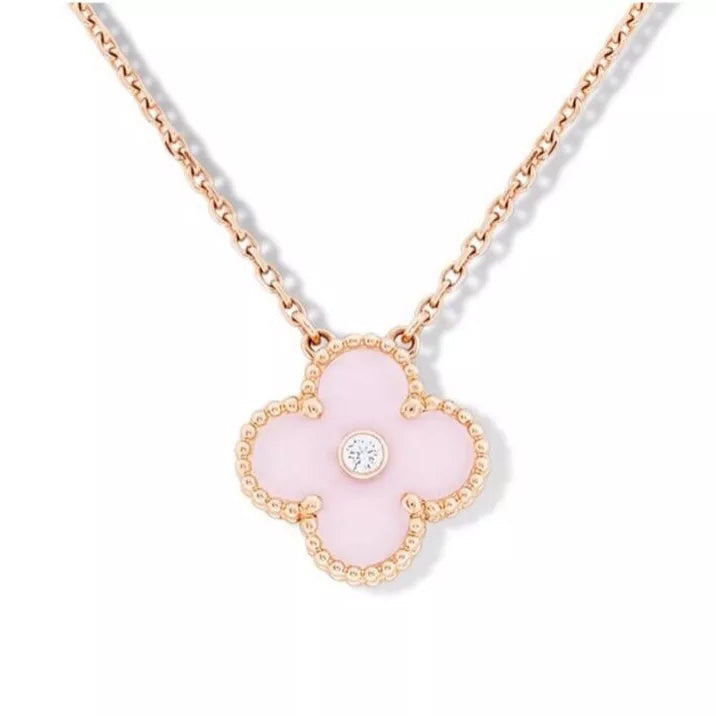 18K Sweet Alhambra Pink Clover Necklace