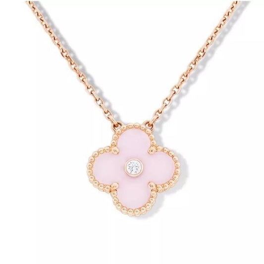 18K Sweet Alhambra Pink Clover Necklace